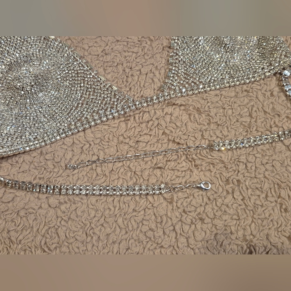 Express Vintage Silver Diamante Bra Like New - Picture 8 of 15